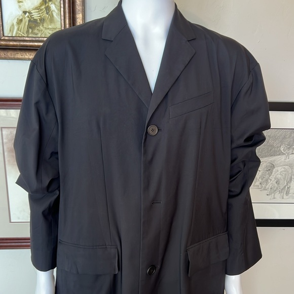 Balenciaga 2020 Signature Logo Overcoat Black sz42 - Picture 2 of 11